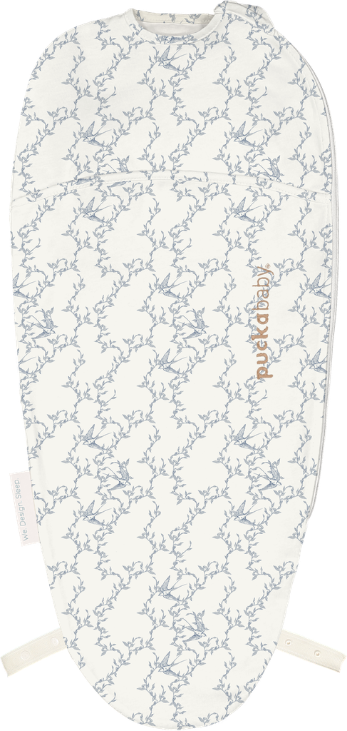 Puckababy | Inbakeren Piep Swallows Cotton Ecru/Blauw 0-3m 44-62cm  