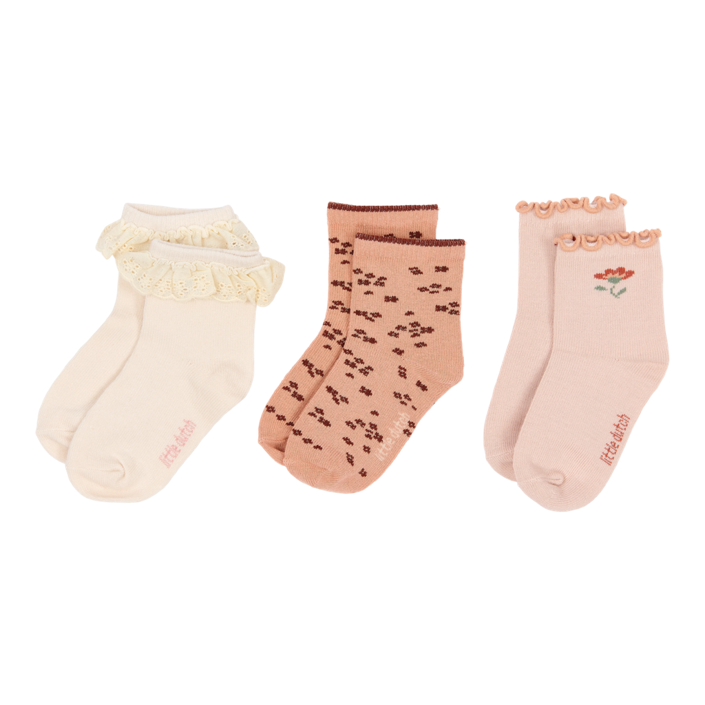 Little Dutch | Kousen Girls Safari Friends Roze 3-pack