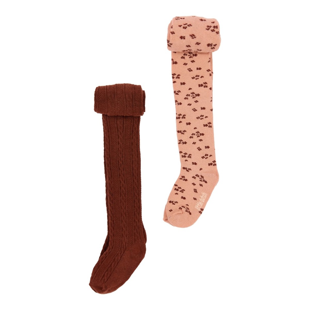 Little Dutch | Broekkous Girls Safari Friends Roze 2-pack