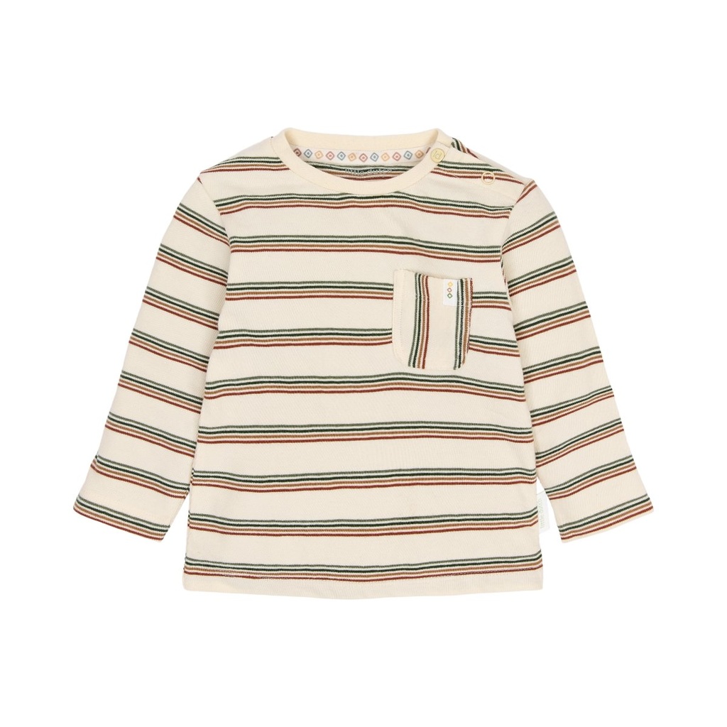 Little Dutch | T-shirt Boys Safari Friends Longsleeve Stripes Vanilla