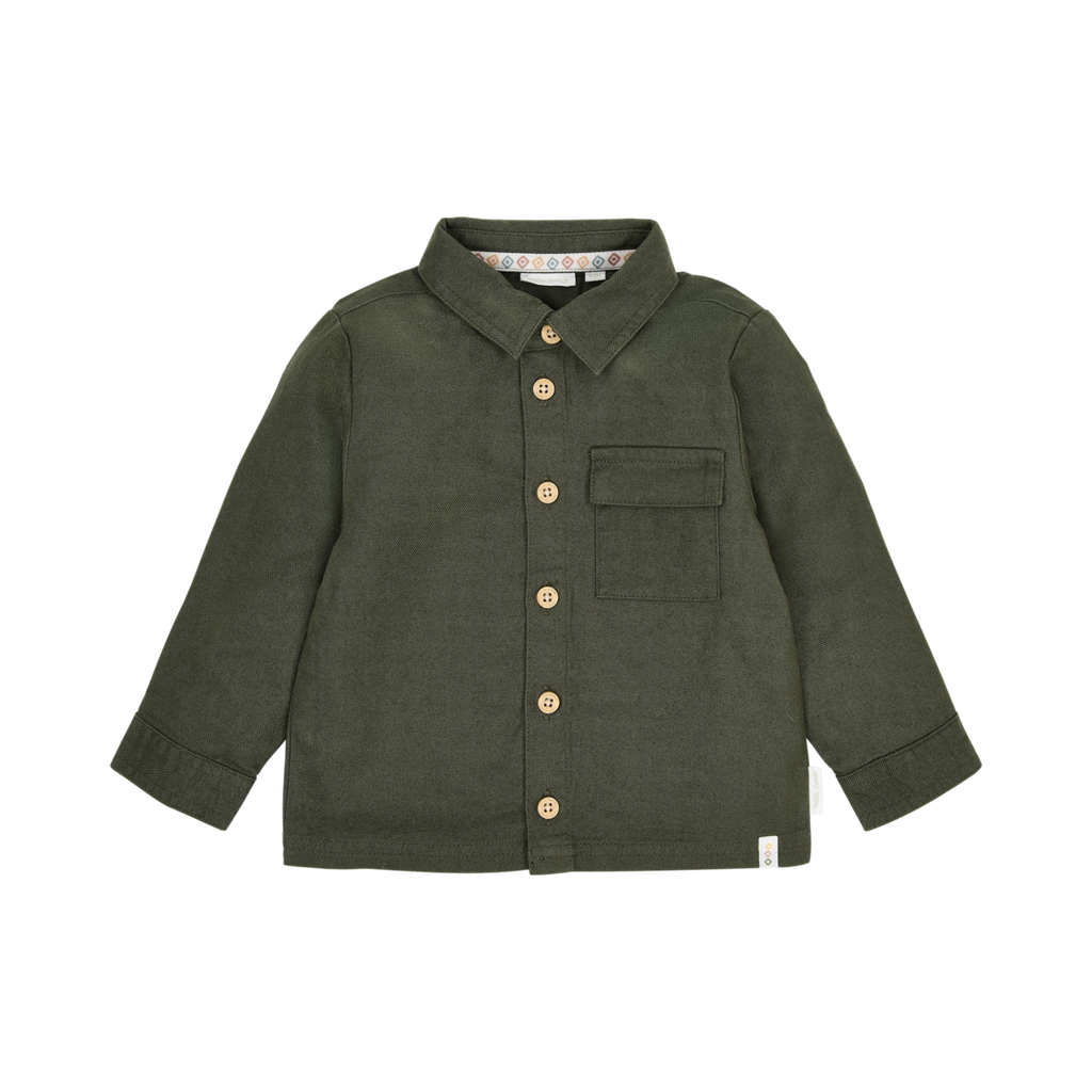 Little Dutch | Hemd Boys Safari Friends Deep Olive