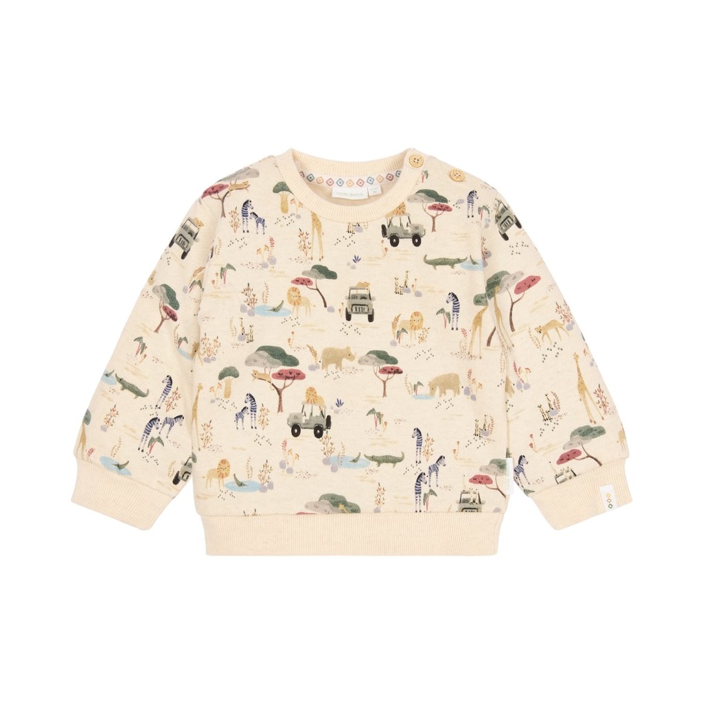 Little Dutch | Sweater Boys Safari Friends Adventure Vanilla