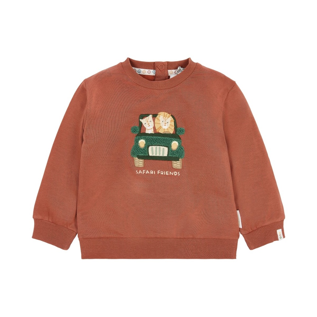 Little Dutch | Sweater Boys Safari Friends Desert Red
