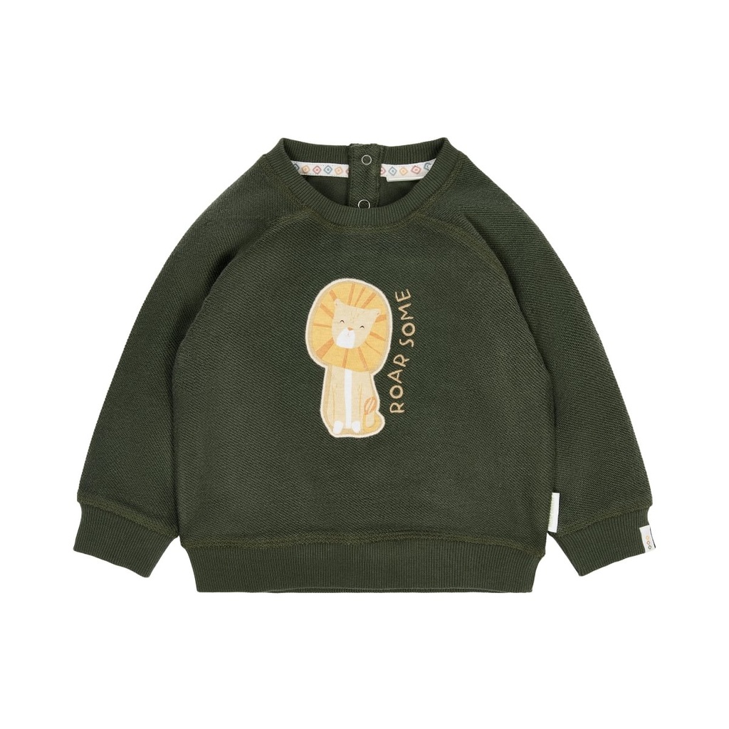 Little Dutch | Sweater Boys Safari Friends Deep Olive