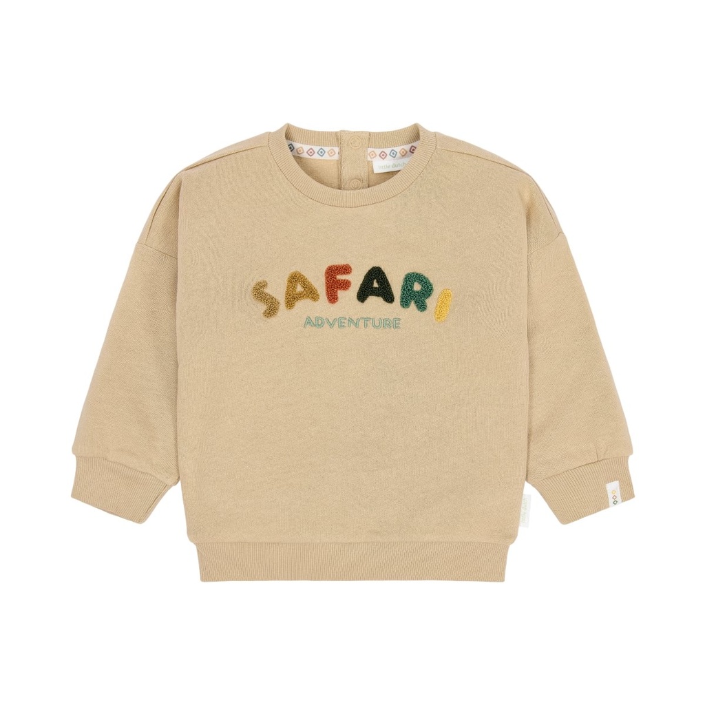 Little Dutch | Sweater Boys Safari Friends Warm Taupe