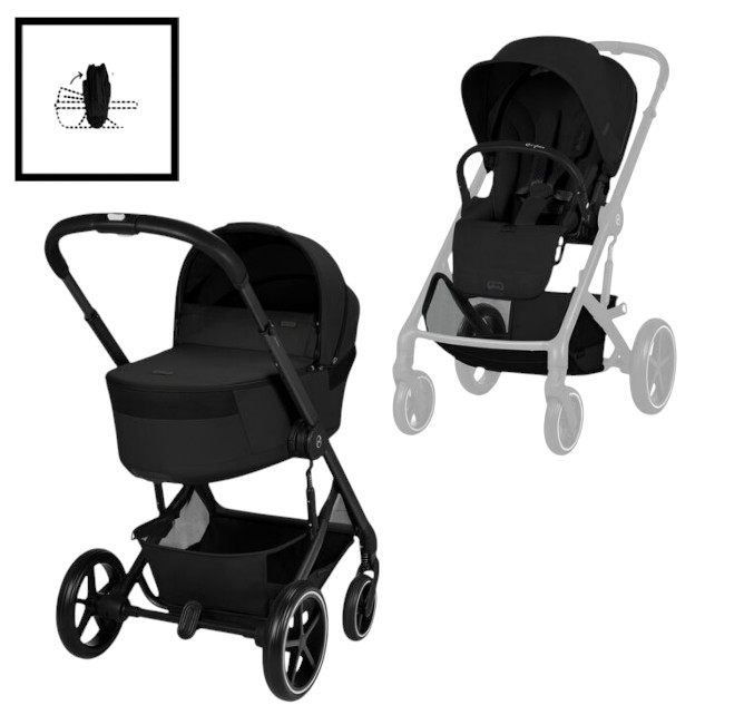 Cybex | Wandelwagen Balios S Lux incl. Foldable Carry Cot Moon Black/Black