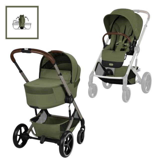 Cybex | Wandelwagen Balios S Lux incl. Foldable Carry Cot Moss Green/Taupe