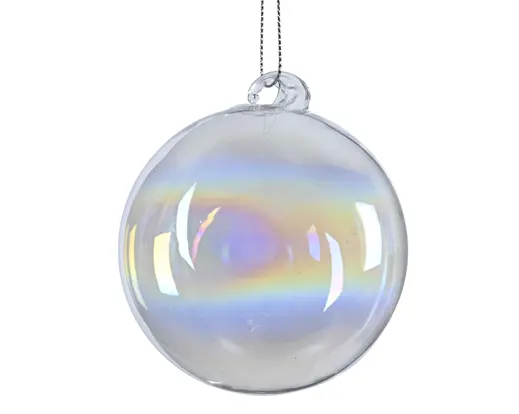 Decoris | Kerstbal Glas Iridiscent Swirl Ø8cm