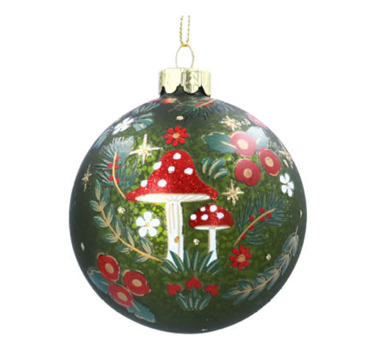 Gisela Graham | Kerstbal Antique Moss Green Glas