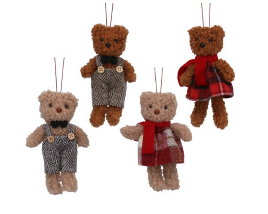 Gisela Graham | Hangfiguur Mr/Mrs Dressed Teddy Assortiment            