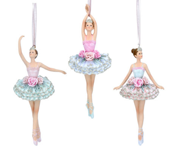 Gisela Graham | Hangfiguur Pastel Resin Ballerina Assortiment                 