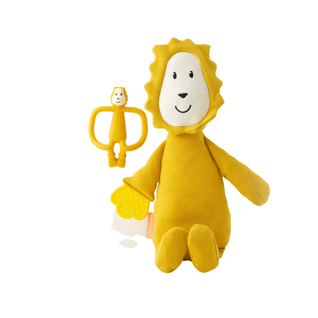 Matchstick Monkey | Bijtring/Knuffel Leeuw Pluch Set 2-delig