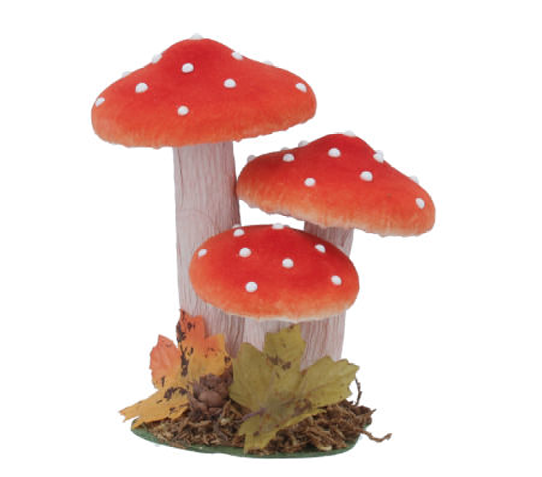 Gisela Graham | Beeld Red Triple Poly/Flock Toadstool 