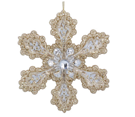 Gisela Graham | Hangfiguur Snowflake w Daimante Acrylic Gold 
