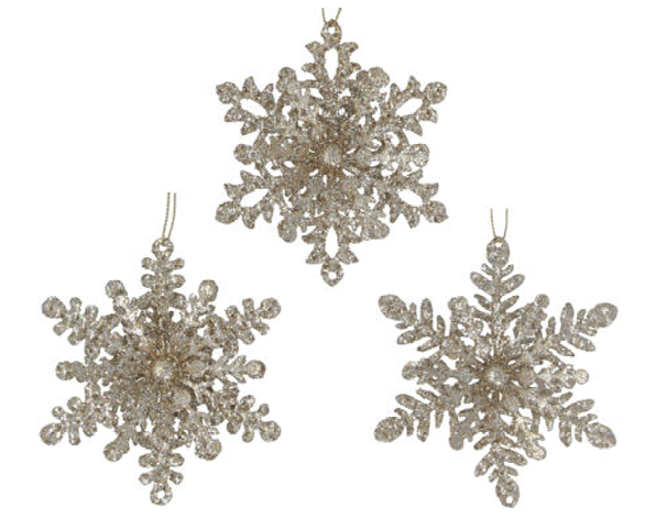 Gisela Graham | Hangfiguur Sparkling Snowflake Gold Tin Assortiment