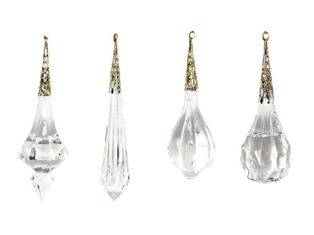 Gisela Graham | Hangfiguur Crystal Drop Tree w Gold Tops Assortiment