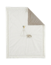 Noukies | Deken Raku, Lino en Pico Veloudoux® Wit/Bruin 75x100cm