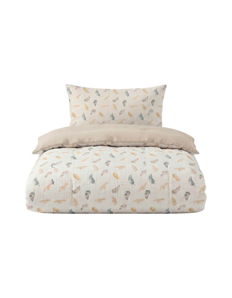 Noukies | Donsovertrek Moon Feathers 100x140cm + Kussensloop 60x40cm
