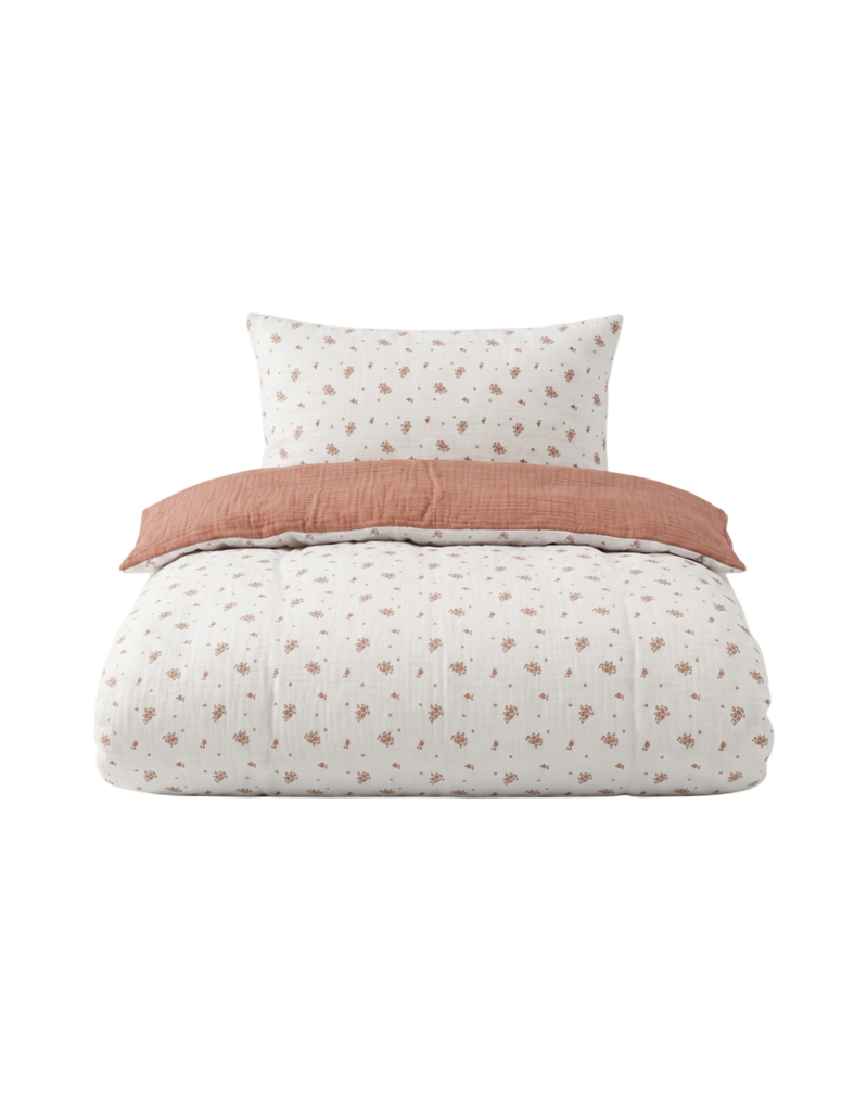 Noukies | Donsovertrek Vintage Flowers 100x140cm + Kussensloop 60x40cm