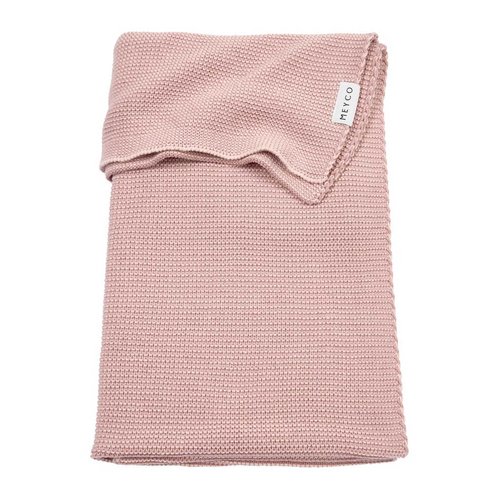 Meyco | Deken Stripe Gebreid Purple Pink/Soft Pink Paars/Roze 75x100cm