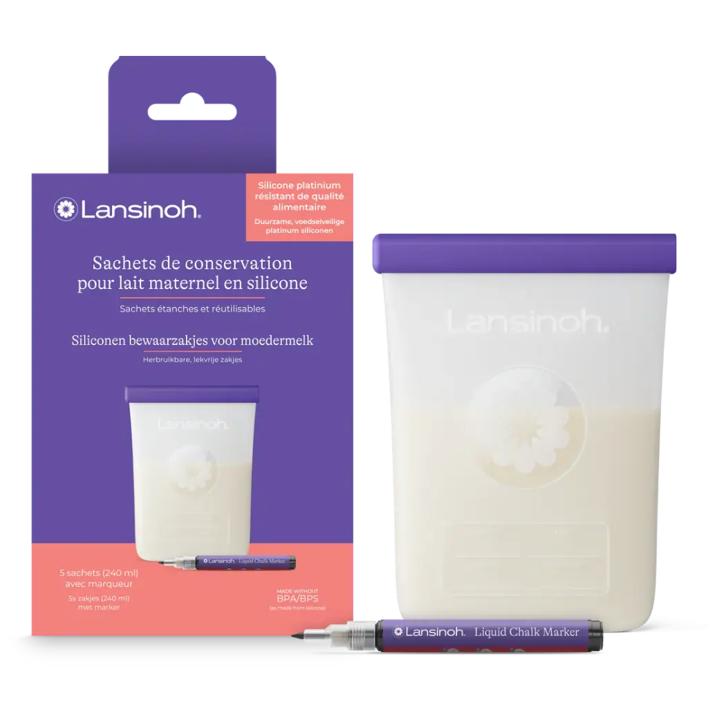 Lansinoh | Bewaarzakjes vr Moedermelk Siliconen 240ml 5-pack