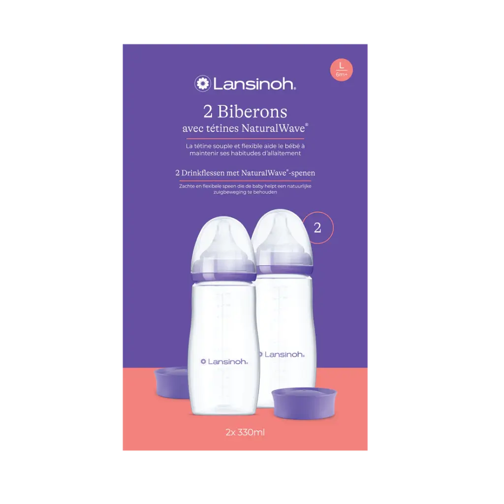 Lansinoh | Breedhalsfles met NaturalWave Speen 330 ml 2-pack