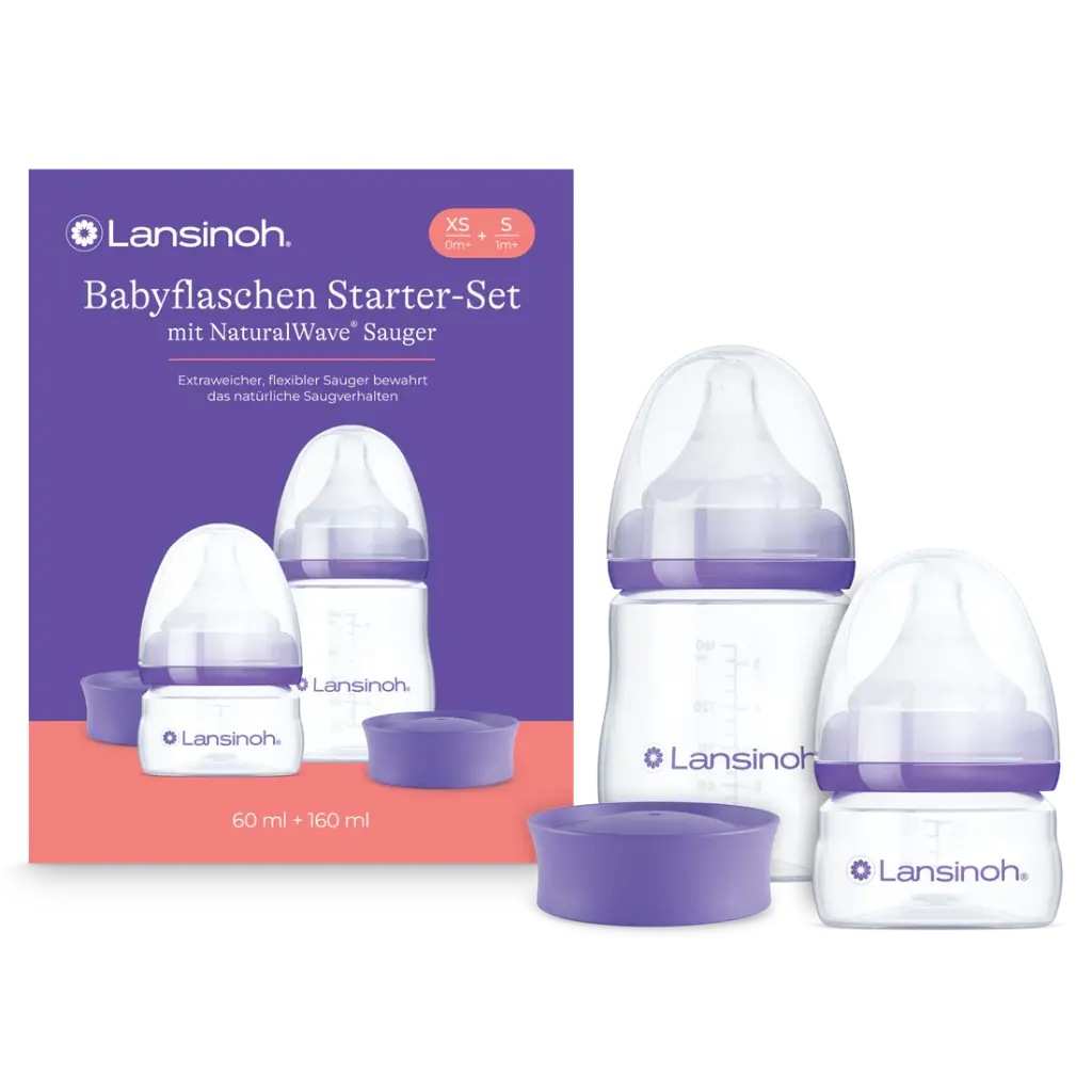 Lansinoh | Starterset Newborn Breedhalsfles met Naturalwave Speen 60+160ml 2-pack