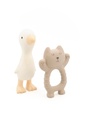 Bamboom | Bijtring Set Sand/Off White Zand/Ecru 2-delig