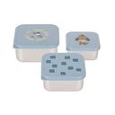Laessig | Bewaarpotje Pattern Snackbox Stainless Party Blue 3-pack
