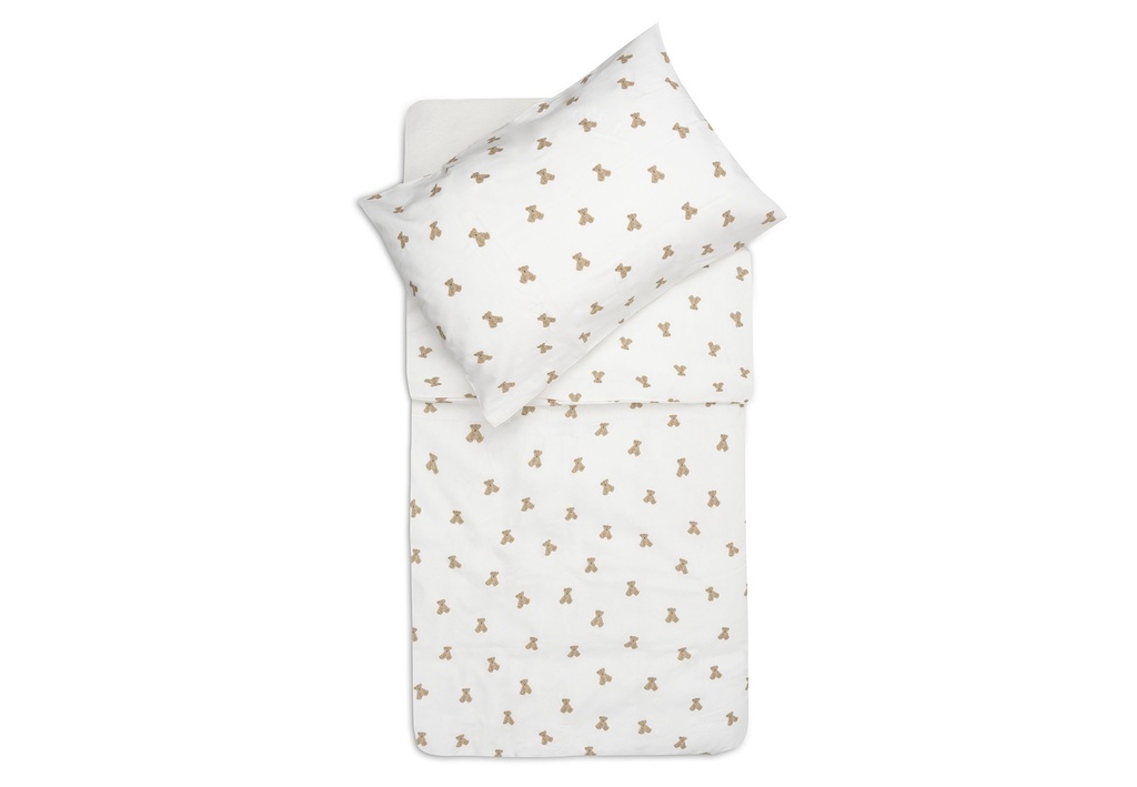 Jollein | Donsovertrek + Sloop Mini Teddy Bear Wit/Bruin 100x140cm 