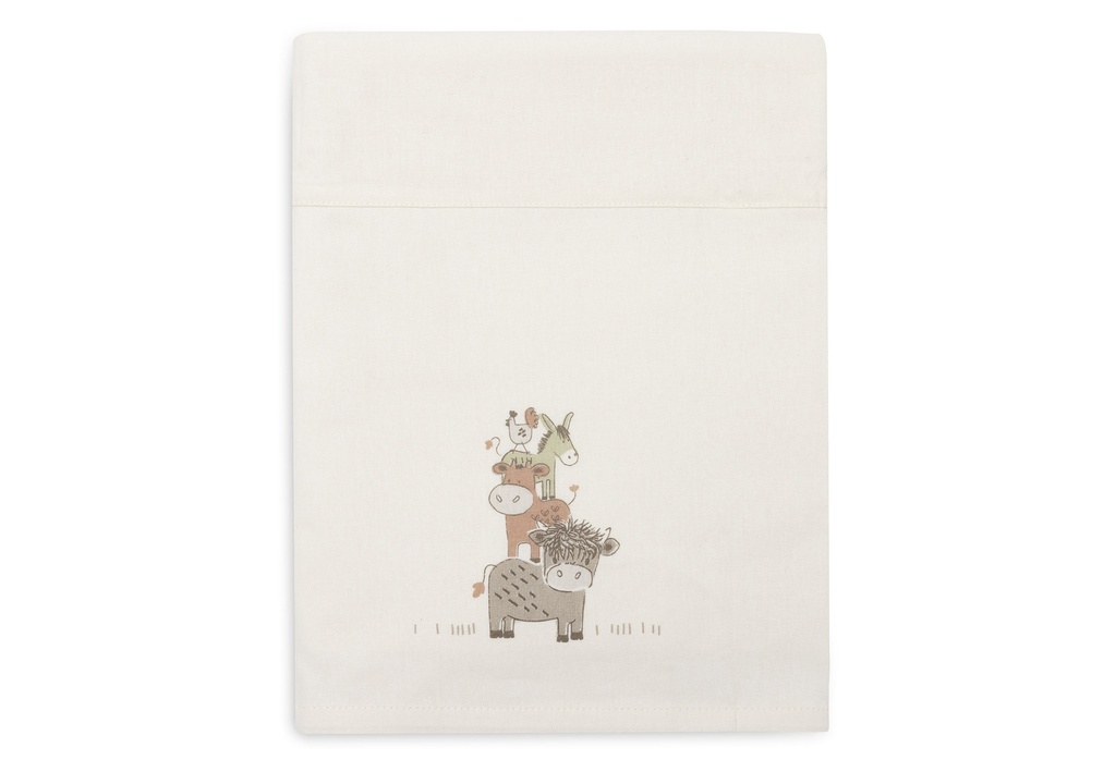 Jollein | Laken Wieg Barn Buddies Ecru 75x100cm 