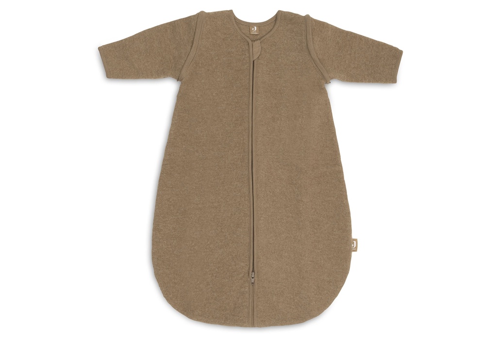 Jollein | Slaapzak Merino Wol Felted  Dark Haze met Afritsbare Mouwen Bruin 60cm