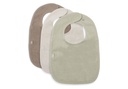 Jollein | Slabbetje Sand/Soft Matcha/Milky Coffee Badstof Drukknopen Ecru/Groen/Bruin 3-pack