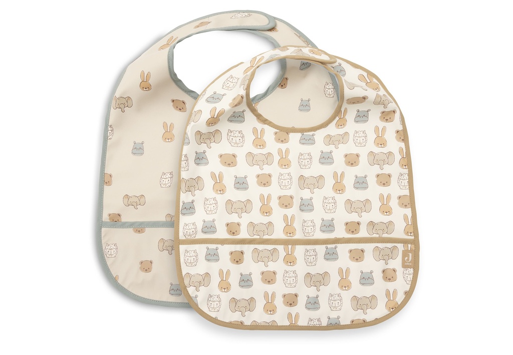 Jollein | Slabbetje Jollies Waterproof Velcrosluiting 2-pack