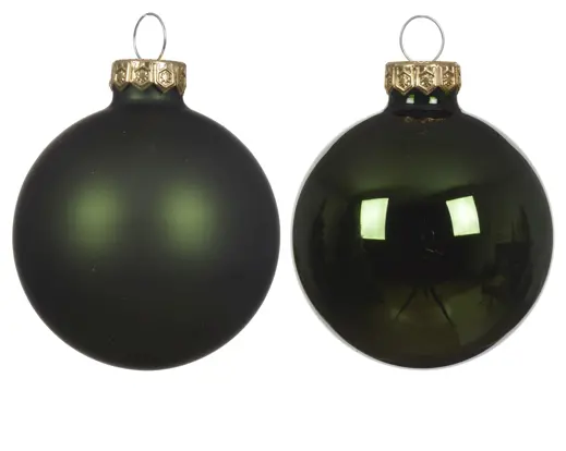 Decoris | Kerstbal Glas Mix Dennengroen Ø10cm 4-pack