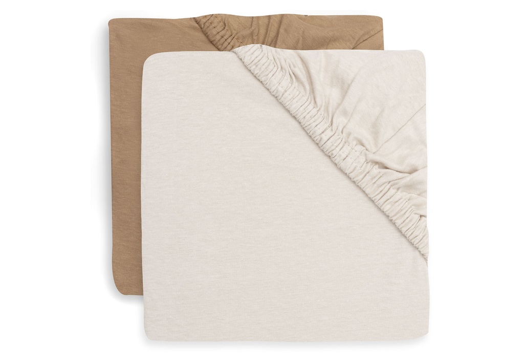 Jollein | Hoeslaken Hazel/Oatmeal Jersey Bruin/Ecru 40/50x80/90cm 2-pack