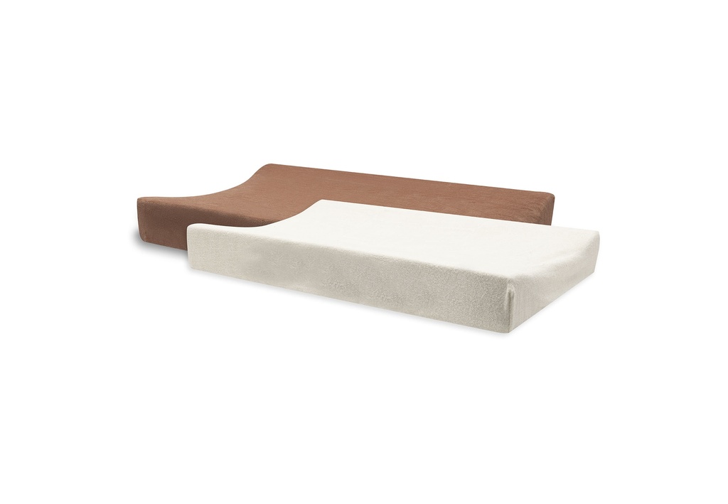 Jollein | Waskussenhoes Light Terra/Oatmeal Badstof Rood Bruin/Ecru 50x70cm 2-pack
