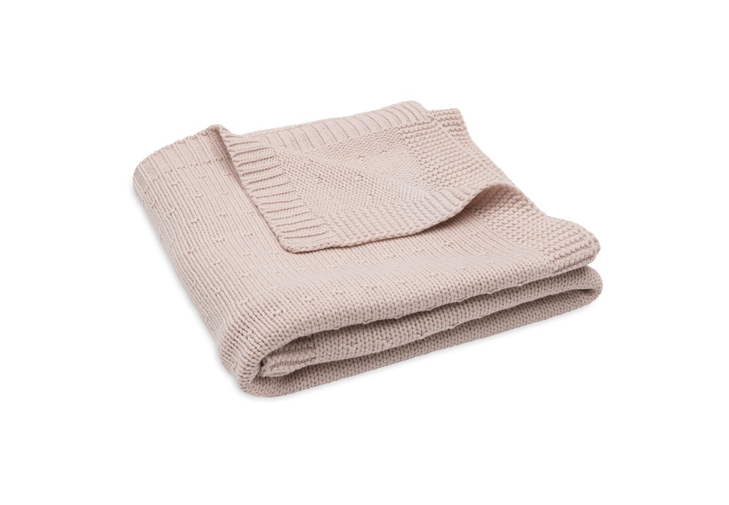 Jollein | Deken Wieg Silk Rose Sprinkle Knit Roze 75x100cm