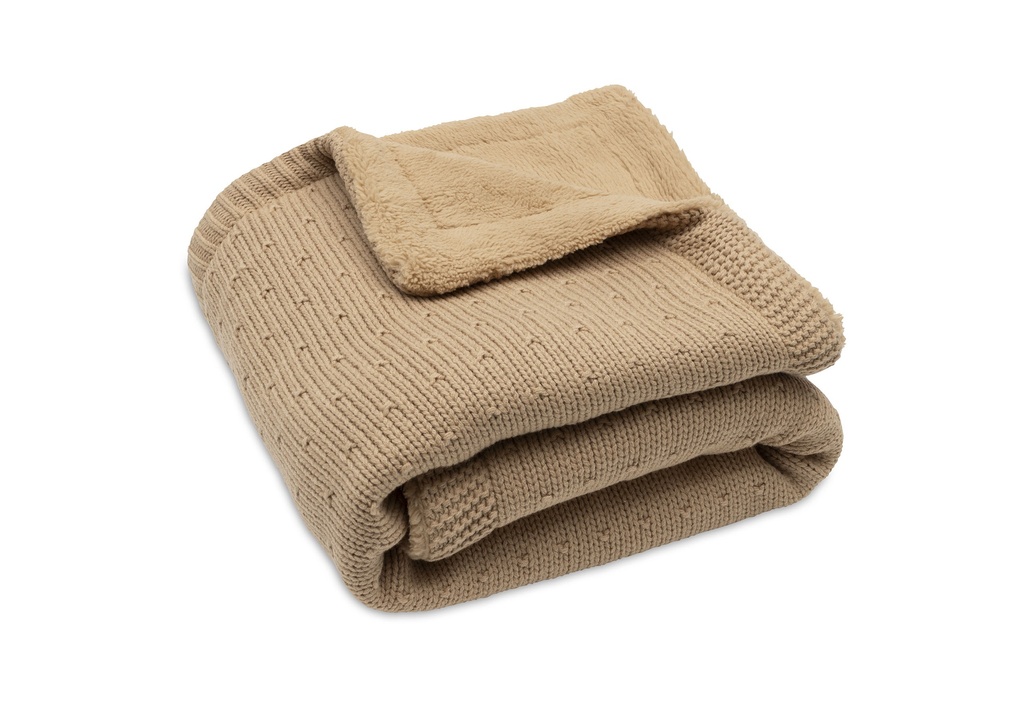 Jollein | Deken Wieg Hazel/Fluffy Sprinkle Knit Bruin 75x100cm 