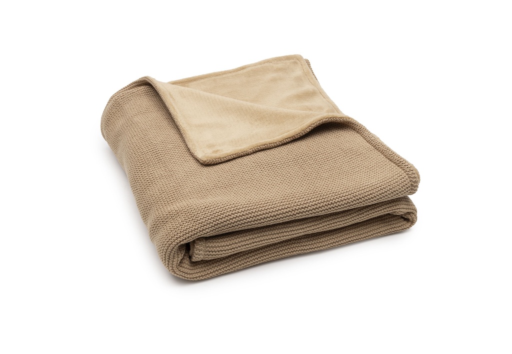 Jollein | Deken Ledikant Hazel/Fleece Basic Knit Bruin 100x150cm