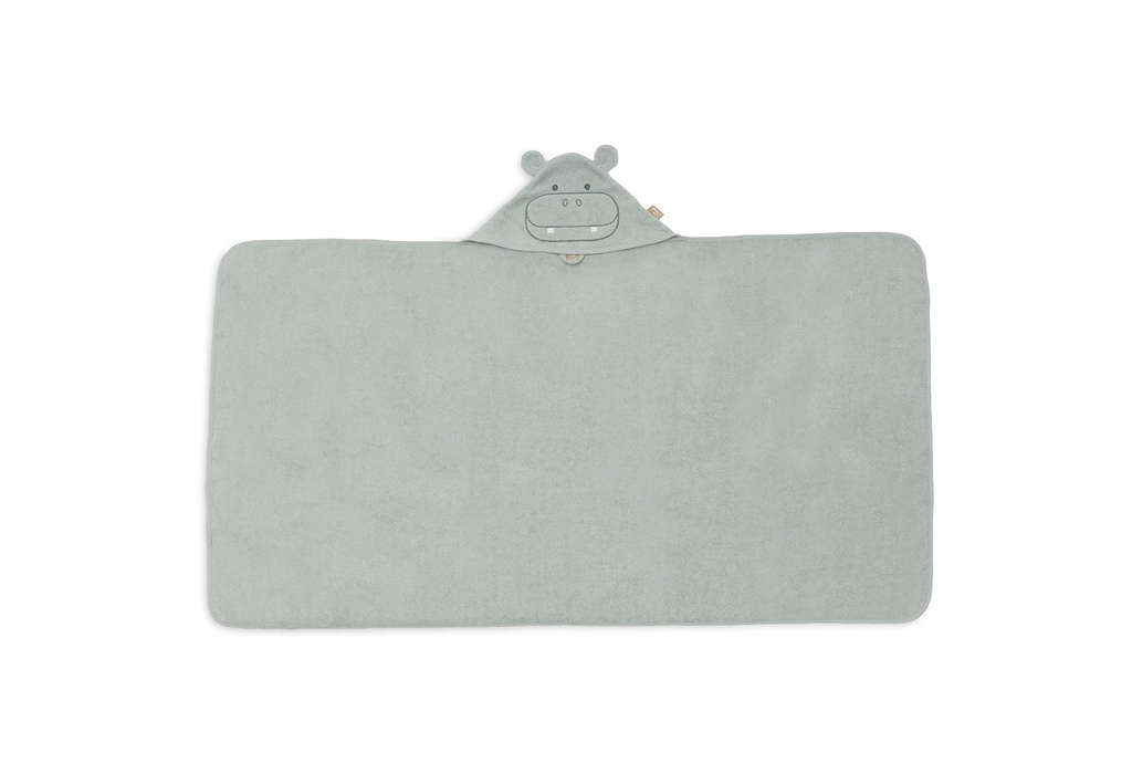 Jollein | Badcape Hippo Happy Badstof Groen 70x130cm 