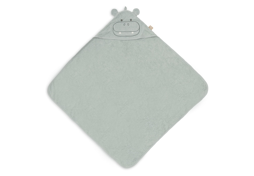 Jollein | Badcape Hippo Happy Badstof Groen 75x75cm