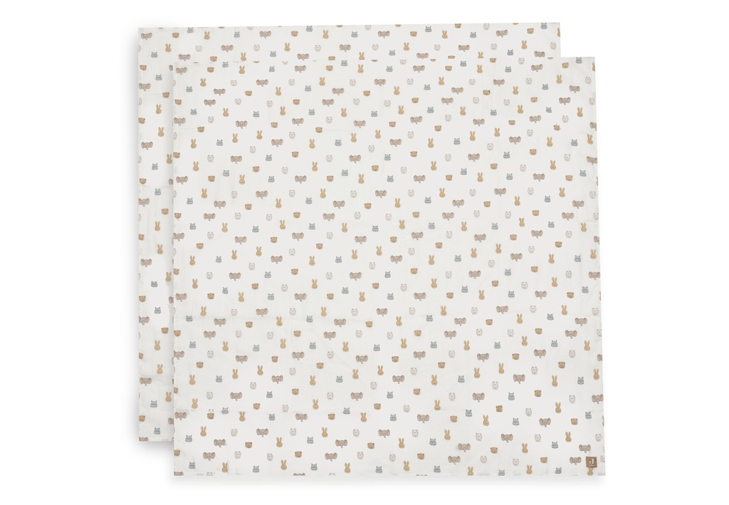 Jollein | Tetra Doek Jollies Ecru 115x115cm 2-pack