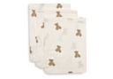 Jollein | Washandje Mini Teddy Bear Ecru/Wit 15x20cm 3-pack