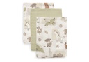 Jollein | Washandje Barn Buddies Ecru/Groen 15x20cm 3-pack