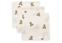 Jollein | Monddoekje Mini Teddy Bear Ecru/Bruin 31x31cm  3-pack
