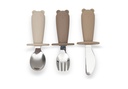 Jollein | Bestek Lepel/Vork/Mes Natural Shades Ecru/Bruin Siliconen 3-delig