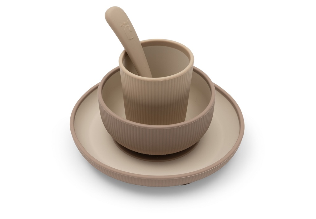 Jollein | Eetset Natural Shades Bruin Siliconen 4-delig