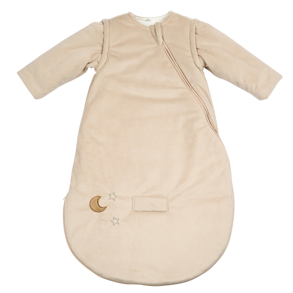 Nattou | Slaapzak Loulou Afneembare Mouwen Velours 2.5TOG Zandkleur 70cm