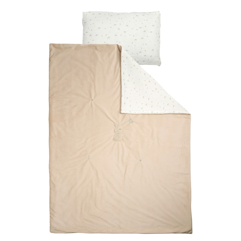 Nattou | Donsovertrek + Sloop Velours/Tetra Katoen  140x100/40x60cm
